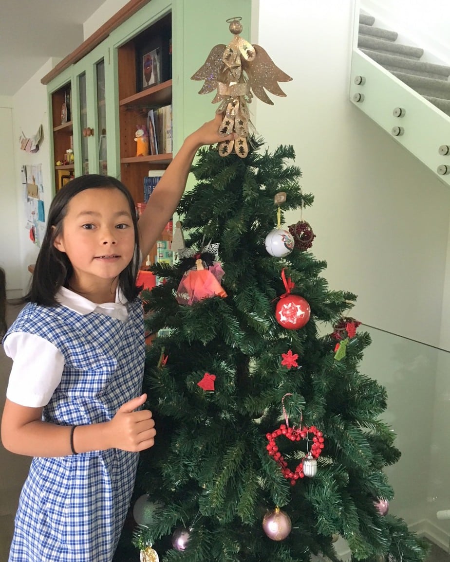 Mia: I felt good when I put up the Christmas tree.