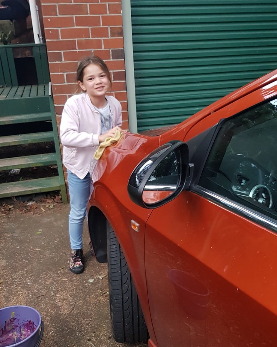 Aoife: It was really fun cleaning Mum’s car.