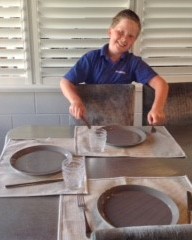 James: I set the table for dinner, it was nice helping.