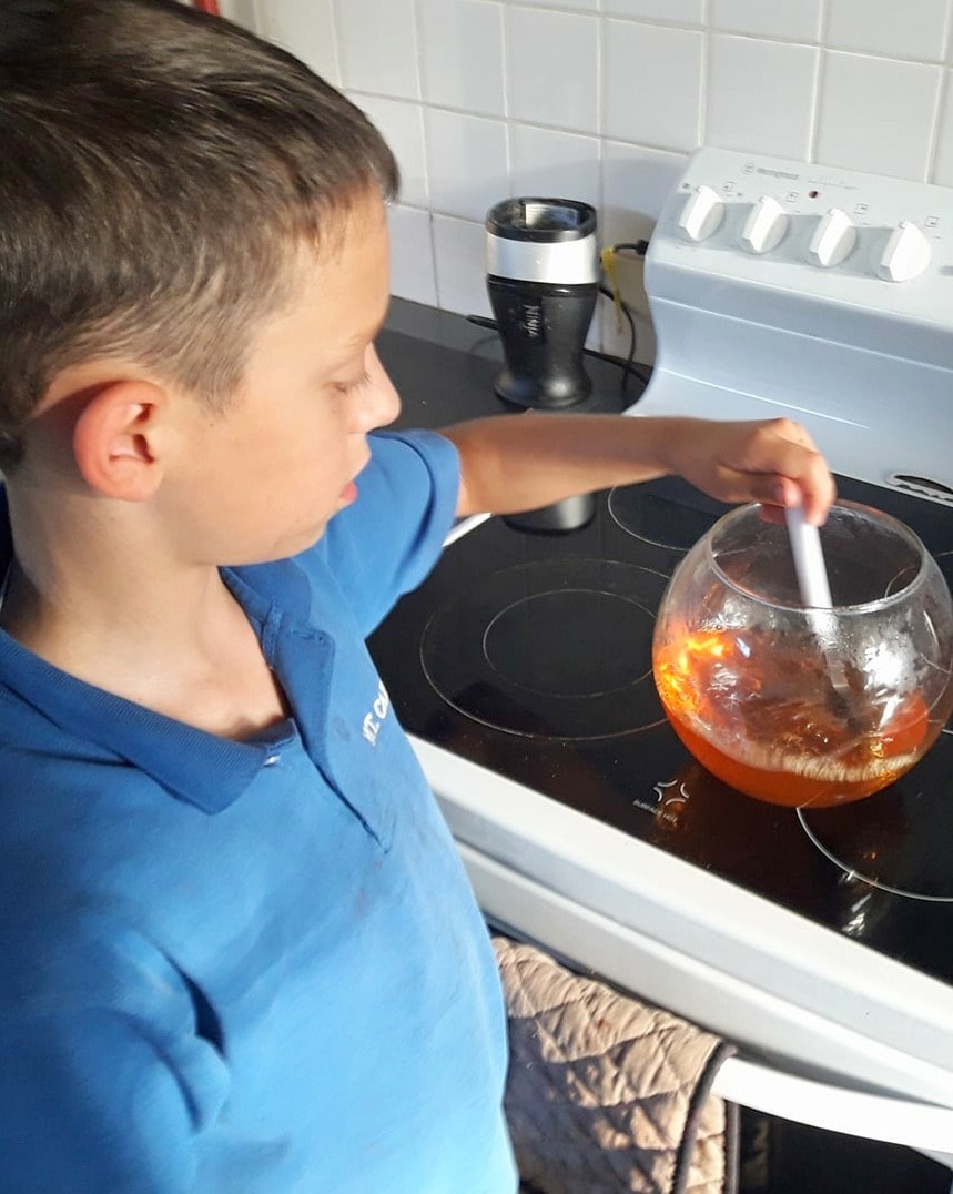 Jordyn: It was awesome making jelly with my Pop.