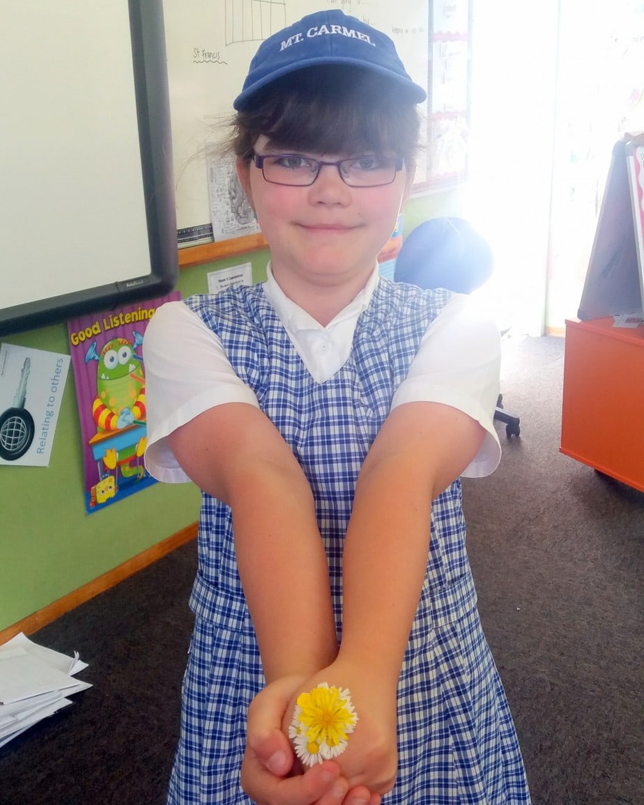 Dillon: It was lovely picking flowers for my teacher, it made her smile.